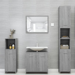 Vidaxl Bathroom Cabinet Grey Sonoma 30X30X95 Cm Engineered Wood - thumbnail 3