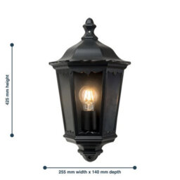 Set Of 2 Modern Outdoor Wall Lights Half Lantern Design Garden Porch Lamps Ip44 - thumbnail 2