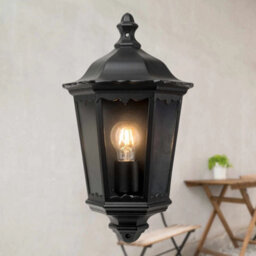 Set Of 2 Modern Outdoor Wall Lights Half Lantern Design Garden Porch Lamps Ip44 - thumbnail 5