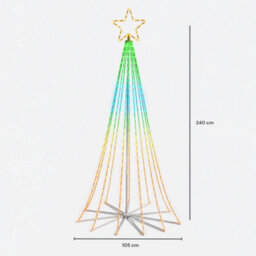 Pegdev 2.4M Rgb Led Christmas Cone Tree Light 804 Leds With App Control - thumbnail 3