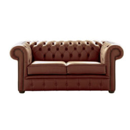 Chesterfield 2 Seater Shelly Castagna Leather Sofa Settee Bespoke In Classic Style - thumbnail 1