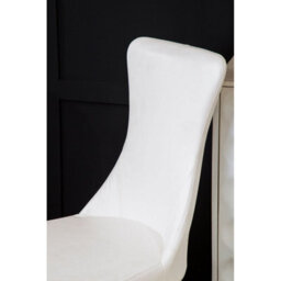 Orsina White Dining Chair, Comfortable Leather Desk Chair, Backrest Dining Chair, Faux White Leather - thumbnail 9