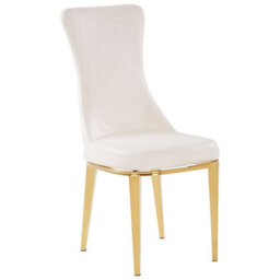 Orsina White Dining Chair, Comfortable Leather Desk Chair, Backrest Dining Chair, Faux White Leather - thumbnail 1