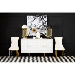 Orsina White Dining Chair, Comfortable Leather Desk Chair, Backrest Dining Chair, Faux White Leather - thumbnail 6