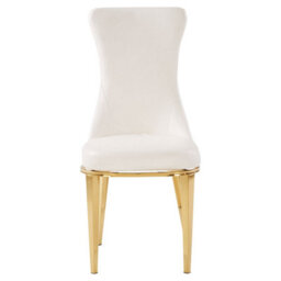 Orsina White Dining Chair, Comfortable Leather Desk Chair, Backrest Dining Chair, Faux White Leather - thumbnail 2