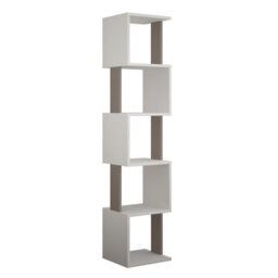 Decortie Piri White-Mocha Grey 5 Tier Tall Freestanding Bookcase (H) 161Cm - thumbnail 2
