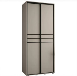 Arte Exquisite Cashmere & Black Sliding Door Wardrobe W120Cm H235Cm D60Cm For Refined Storage Solutions - thumbnail 1