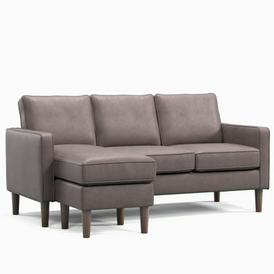 Furnishings For Less UK Bexhill Grey Faux Leather Reversible L Shaped 3 Seater Corner Sofa - image 1