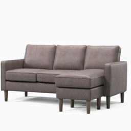 Furnishings For Less UK Bexhill Grey Faux Leather Reversible L Shaped 3 Seater Corner Sofa - thumbnail 2