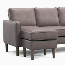 Furnishings For Less UK Bexhill Grey Faux Leather Reversible L Shaped 3 Seater Corner Sofa - thumbnail 3