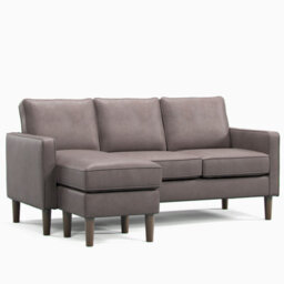Furnishings For Less UK Bexhill Grey Faux Leather Reversible L Shaped 3 Seater Corner Sofa - thumbnail 1