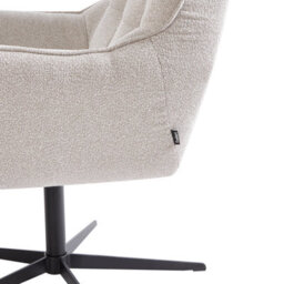 Beliani Swivel Armchair Molle Ii With Footstool Fabric Light Beige - thumbnail 7