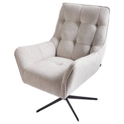 Beliani Swivel Armchair Molle Ii With Footstool Fabric Light Beige - thumbnail 6