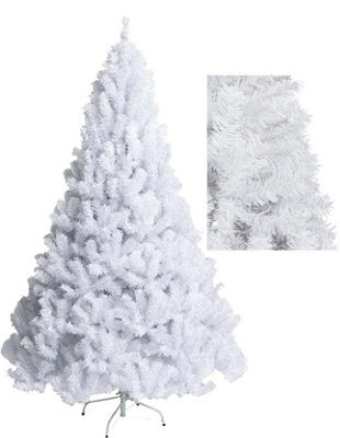 Prime Plus 7Ft (1000 Tips) Artificial Christmas Tree Xmas Pine Tree With Metal Stand White - image 1