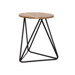 Buttercup Farm Ravi Single Stool - Mango Wood/iron - L35 X W35 X H45 Cm - Mango Light Finish - thumbnail 3