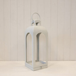 Satchville Off White Metal Open Faced Lantern - thumbnail 1