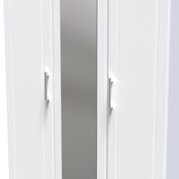 Sevilla Ready Assembled Traditional Matt White & Oak Large Triple Wardrobe With 1 Mirror Door (H)1825mm (W)1110mm (D)530mm - thumbnail 5