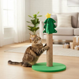 Urbn-Living Urbnliving Christmas Tree Cat Scratching Post Sisal Scratcher Festive Pet Winter Toy - 50Cm - thumbnail 2