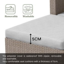 HomeTouch Khaki Outdoor Rattan Corner Sofa Set - thumbnail 6