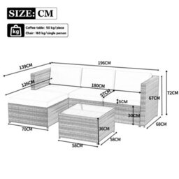 HomeTouch Khaki Outdoor Rattan Corner Sofa Set - thumbnail 9