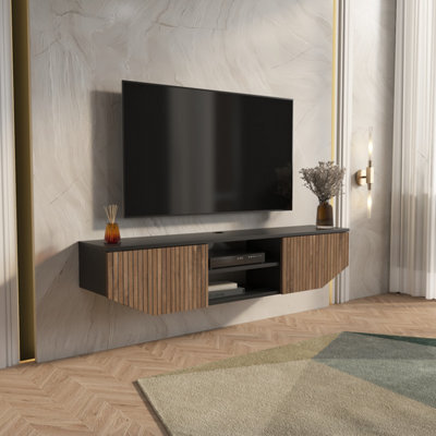 Decorotika Hera Floating Tv Unit For Tvs Up To 55 Inches Black Alina - image 1