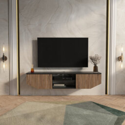 Decorotika Hera Floating Tv Unit For Tvs Up To 55 Inches Black Alina - thumbnail 2