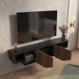 Decorotika Hera Floating Tv Unit For Tvs Up To 55 Inches Black Alina - thumbnail 4