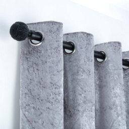 A.unique Home Knotted Ball Metal Extendable Curtain Pole With Rings And Fittings (25/28mm) - Matte Black, 70Cm - 120Cm  Approx - thumbnail 4