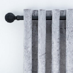 A.unique Home Knotted Ball Metal Extendable Curtain Pole With Rings And Fittings (25/28mm) - Matte Black, 70Cm - 120Cm  Approx - thumbnail 3