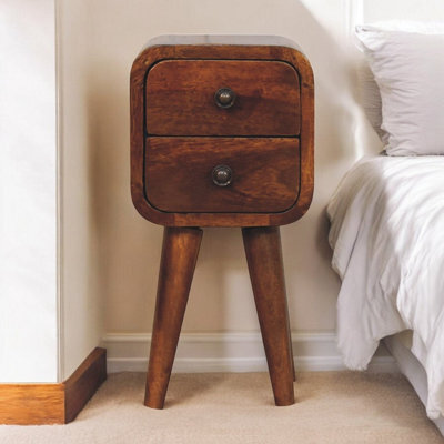 Artisan Furniture Solid Wood Extra Mini Curved Chestnut Bedside - image 1