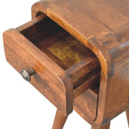 Artisan Furniture Solid Wood Extra Mini Curved Chestnut Bedside - thumbnail 7