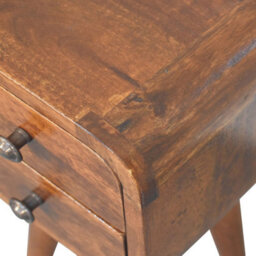 Artisan Furniture Solid Wood Extra Mini Curved Chestnut Bedside - thumbnail 6