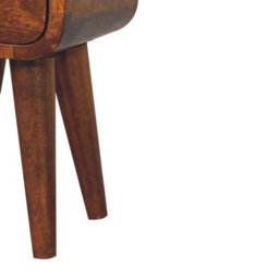 Artisan Furniture Solid Wood Extra Mini Curved Chestnut Bedside - thumbnail 8
