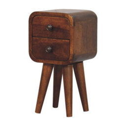 Artisan Furniture Solid Wood Extra Mini Curved Chestnut Bedside - thumbnail 3
