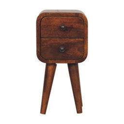 Artisan Furniture Solid Wood Extra Mini Curved Chestnut Bedside - thumbnail 2
