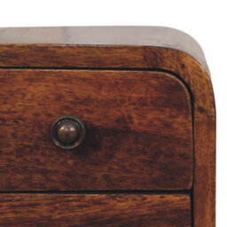 Artisan Furniture Solid Wood Extra Mini Curved Chestnut Bedside - thumbnail 5