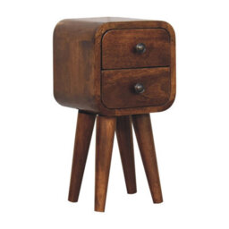 Artisan Furniture Solid Wood Extra Mini Curved Chestnut Bedside - thumbnail 4
