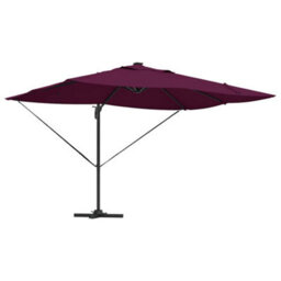 Berkfield Stylish Cantilever Roma Parasol With Leds Bordeaux Red 352X251X265 Cm Aluminium - thumbnail 1