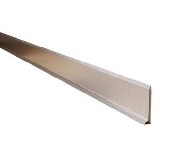 Ilcom Stainless Steel Skirting Board F60mm X 2700mm - Silver Brushed - image 1
