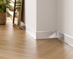 Ilcom Stainless Steel Skirting Board F60mm X 2700mm - Silver Brushed - thumbnail 5