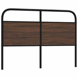 Berkfield Headboard Brown Oak 135 Cm Steel And Engineered Wood - thumbnail 1