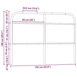 Berkfield Headboard Brown Oak 135 Cm Steel And Engineered Wood - thumbnail 7