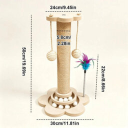 Tall Cat Scratching Post Cats Tree Scratcher Kitten Scratch Post Play Track Ball - thumbnail 2