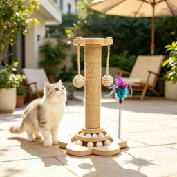Tall Cat Scratching Post Cats Tree Scratcher Kitten Scratch Post Play Track Ball - thumbnail 3
