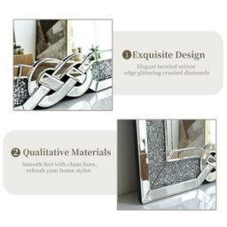 Artloge 120X60Cm Xl Wall Mirror Full Length Crystal Crush Diamond Silver Accent Mirror - thumbnail 9