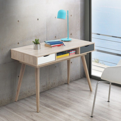 Timber Art Design Scandinavian 2 Drawer Dressing Table Makeup Computer Desk Bedroom Furniture - image 1