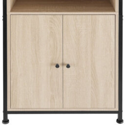 Tectake Display Cabinet Doncaster - Open Shelving, 2 Cupboards, Adjustable Shelves   - Industrial Wood Light, Oak Sonoma - thumbnail 9