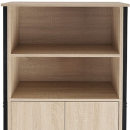 Tectake Display Cabinet Doncaster - Open Shelving, 2 Cupboards, Adjustable Shelves   - Industrial Wood Light, Oak Sonoma - thumbnail 8