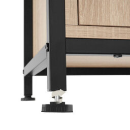 Tectake Display Cabinet Doncaster - Open Shelving, 2 Cupboards, Adjustable Shelves   - Industrial Wood Light, Oak Sonoma - thumbnail 5