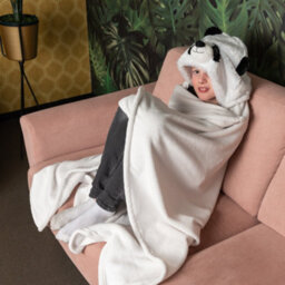 Noxxiez Kids Animal Hooded Blanket - Panda - thumbnail 2